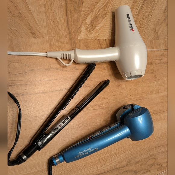 BaByliss Pro TT Blowdryer, Nano Titanium MiraCurl 3& Porcelain Ceramic Flat Iron - Picture 2 of 15
